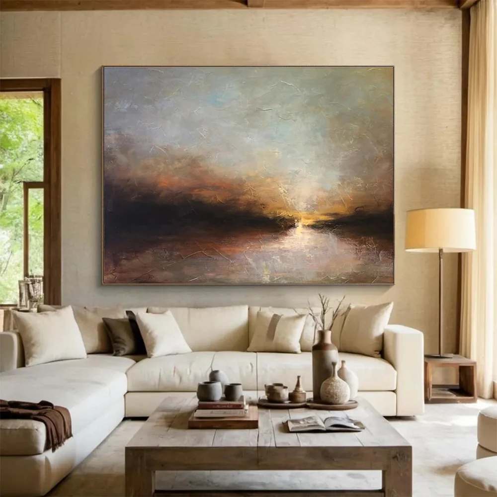 Reflections Hand-painted Landscape Abstract Canvas Wall Art LL01O